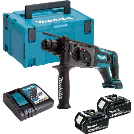Makita DHR241RTJ 18V Li-ion Cordless Rotary Hammer Drill With 2x 5Ah Batts, Charger And Makpac Case