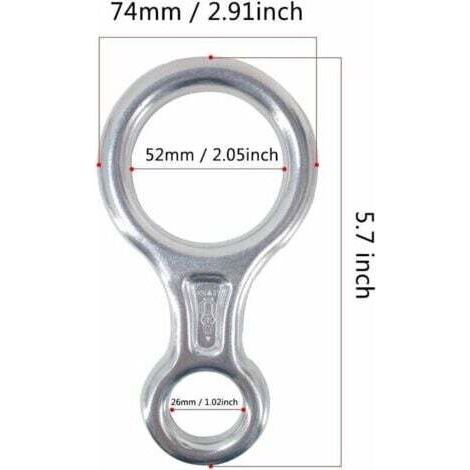 NALOOKAMIC 35KN Descendeur Super 8 pour assurage et rappel (1/4)