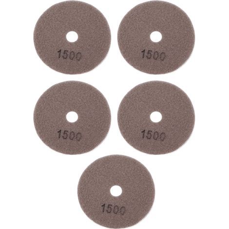 5-teiliges Set mit 4-Zoll-Diamant-Nasspolierpads, weichen Schleifscheiben für Marmor, Granit und Keramik, Körnung 1500 (1/5)