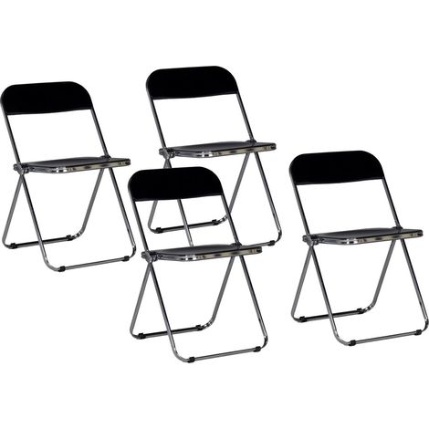 Lot de 4 chaises pliantes de salle à manger EVA / Noir/ 75x48x47 (1/5)
