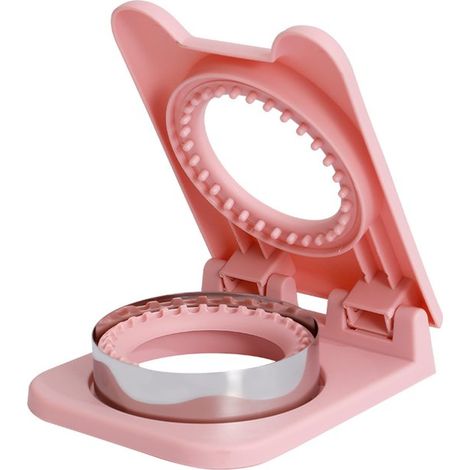 Molde para sándwiches, Máquina para hacer sándwiches, Cortadores de sándwiches, Cortador de sándwiches sin corteza, Color rosa, Forma redonda (1/5)