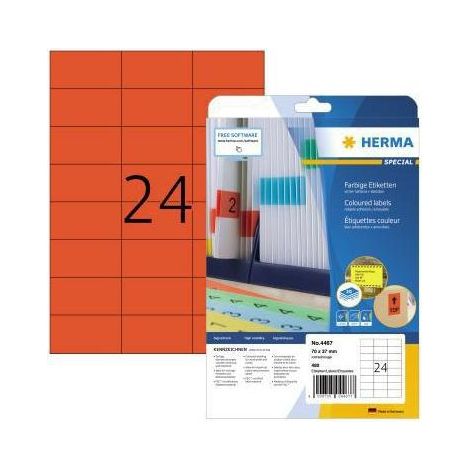 Universaletikett farbig 70 x 37 mm (B x H) wieder ablösbar Papier rot 480 Etik./Pack. (1/4)