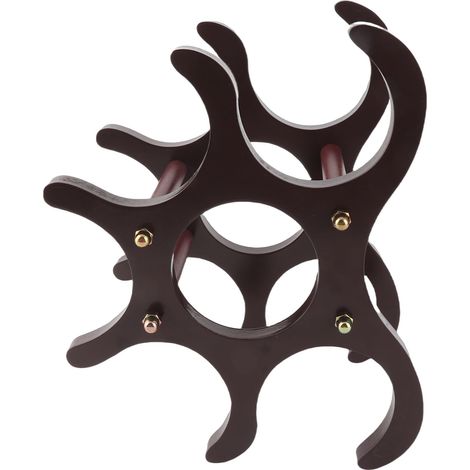Cave à vin en bois, support de rangement pour 6 bouteilles, pin naturel robuste, position horizontale, rouge vin, idéal pour cuisine (1/5)