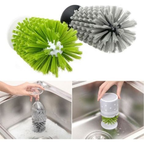 Cuisine ventouse verticale évier tasse brosse verre nettoyage brosse gommage cuisine bouteille nettoyage lavage brosse-up (1/4)