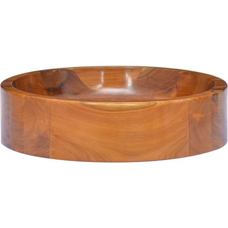 vidaXL Waschbecken aus massivem Teakholz Φ40x10 cm