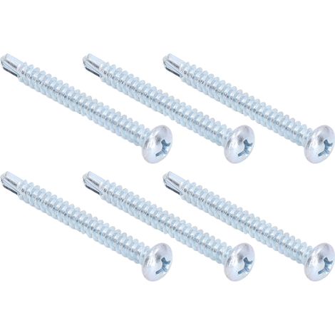 Vis à bois autoforeuse tête ronde 50 pièces, 4,2x38mm, acier carbone galvanisé, visserie pour fixation murale et installation domestique, cruciforme (1/5)