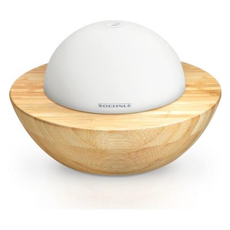 Diffusore di Aromi Soehnle Modena, Forma Tonda in Bamb� e Vetro Satinato Bianco, 68087 (1/4)