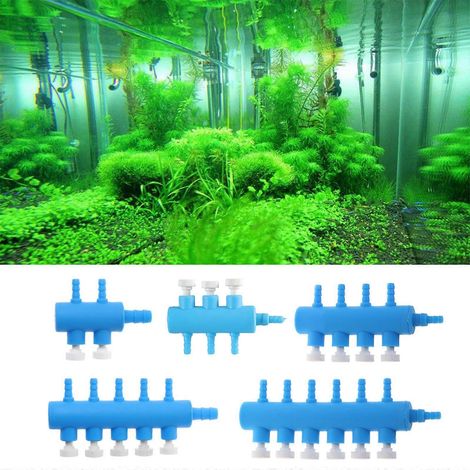 Poissons en plastique pour aquarium, vannes de contrôle de pompe à air, connecteur de tuyau d'aquarium, interrupteur de contrôle indépendant à 2/3/4/5/6 voies, accessoire 6 têtes (1/3)