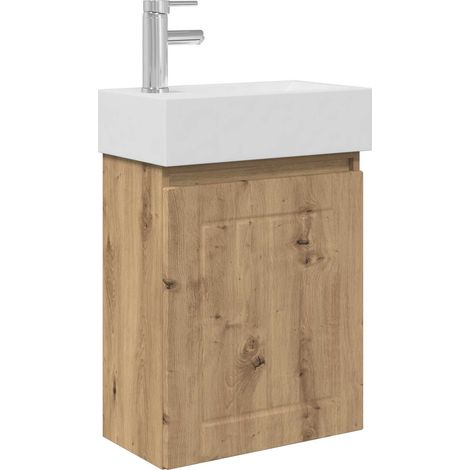 Bathroom Vanity Unit with Tap Artisan Oak 45.5 x 25.5 x 84 cm vidaXL (1/5)