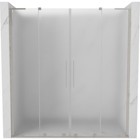 Mexen Velar L Duo portes de douche coulissantes 200 cm, givre, nickel brossé - 871-200-003-32-97 (1/5)