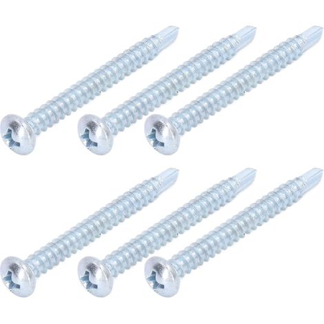 50 pezzi di viti autofilettanti zincate da 4,2x38 mm, viti metalliche a testa tonda, elementi di fissaggio per riparazioni (codolo a testa tonda con punta a croce).