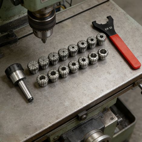 21Tlg MK2 MtB2 ER32 M10 Spannzangen Satz Spanner CNC Werkzeug Spannzangenfutter