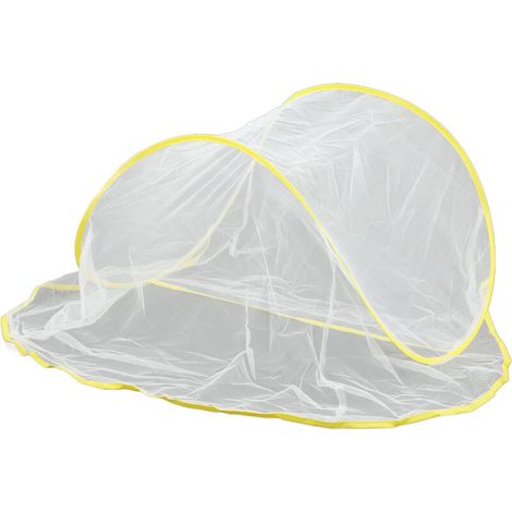 Moustiquaire de tête légère pliable pour camping extérieur, maison, jaune