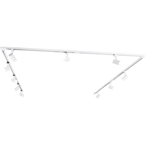 QAZQA iconic jeana - LED Dimmable Système sur rail spot luminaire plafond, plafonnier compatible pour led variateur inclus - 10 lumière - L 476 cm - Blanc - Moderne - éclairage intérieur - Salon