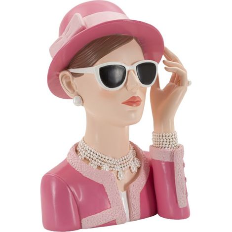 Statuette Déco Femme "Donna Paris" 26cm Rose (1/5)