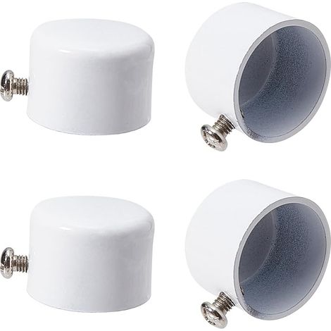 4 embouts de Rideau en Métal Blanc avec Vis 28 mm Embouts de Tringle à Rideau Cylindriques Têtes pour Rideau de Bureau à Domicile Accessoires de Décoration de Tringle Romaine (32.5x22.5 mm) (1/5)