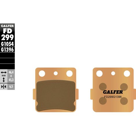PASTILLAS DE FRENO GALFER KH084/3 DE METAL SINTERIZADO (GROSOR 6,5 MM) (DORADO) PARA USO FUERA DE CARRETERA