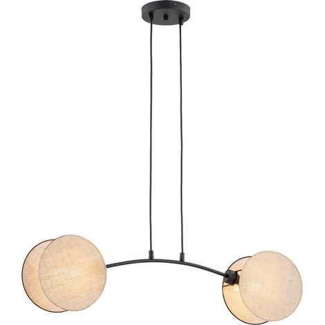 Lampada A Sospensione 2 Luci Moderna Motif In Acciaio Effetto Naturale (1/5)
