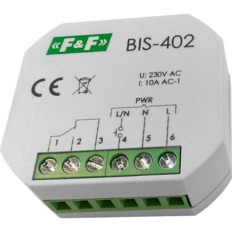 Relè a impulsi bistabile BIS-402 230V NO/NC max10A F&F 4062