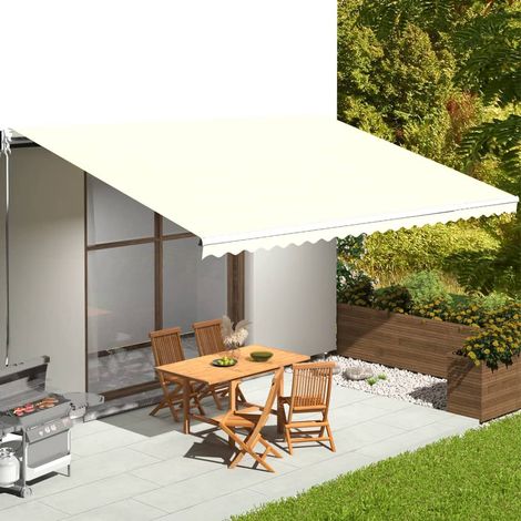 Tissu de remplacement pour auvent,Auvent de rechange,pour balcon,terrasse Crème 6x3,5 m -FR85731 (1/5)
