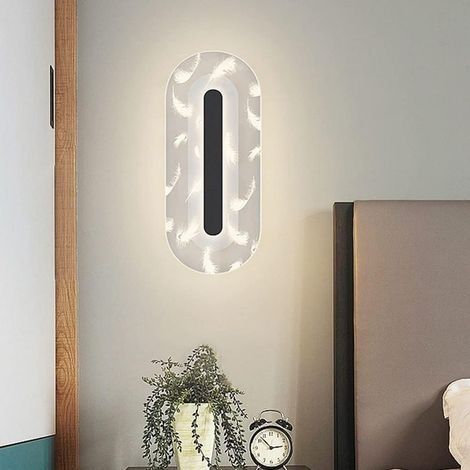 Applique Murale Intérieure LED, 20W Lampe Murale en Acrylique Dimmable tricolore, Modern Design Decor Luminaire Mural pour Salon, Chambre, Couloir, Salle de Bain (noir) (1/4)