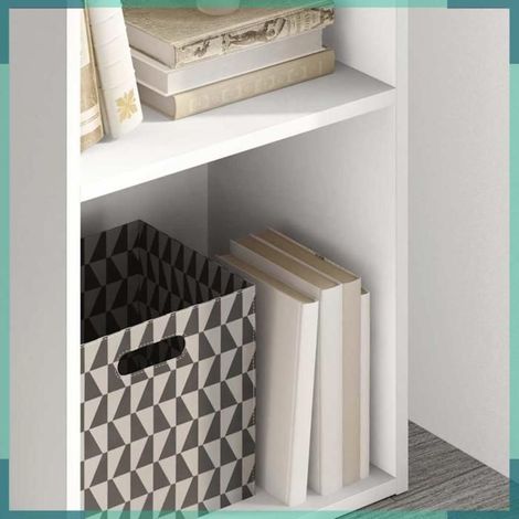Bibliothèque - 2 niveaux - Blanc - Bois d'ingénierie - 40 x 30 x 76,5 cm (1/5)