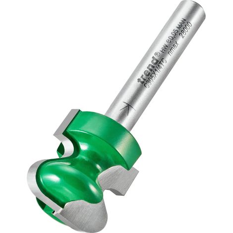 Trend CraftPro C305X1/4TC - Punta per fresa per cassetti, gambo da 1/4, diametro di taglio 19 mm e raggio di taglio 4 mm, punta in carburo di tungsteno, C305X1/4TC