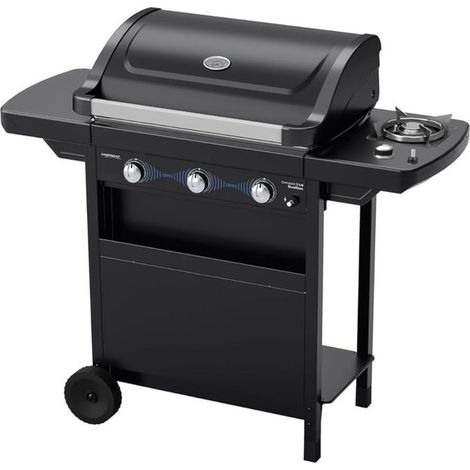 Campingaz 2226301 Compact 3 LS Barbecue a Gas 3 Bruciatori 9600 W DualGas GPL Metano Fornello Laterale 2100 W colore Nero