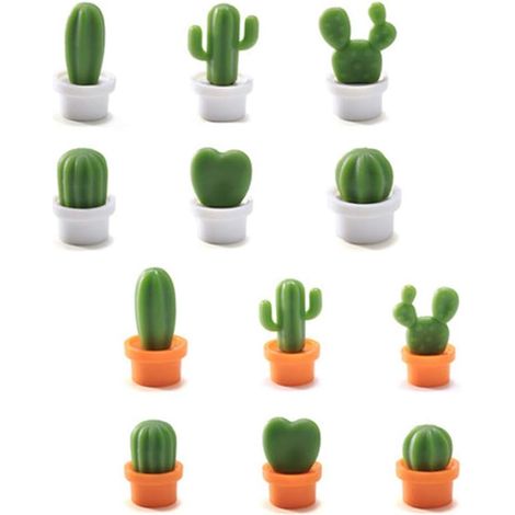 Lot de 12 aimants pour réfrigérateur, jolis aimants cactus 3D, aimants décoratifs puissants pour la maison, le bureau, les placards, les tableaux blancs, les photos, les notes, aimants pour tableau ma (1/5)