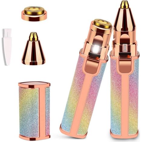 TRADE SHOP - Epilatore Donna Ricaricabile 2in1 Per Viso E Sopracciglie Rasoio Elettrico Luce - (1/5)