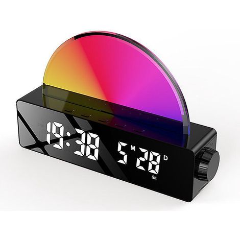 rveil Lumineux, Lampe De Rveil Avec Simulation De Lever Du Soleil, Snooze/6 Sonneries/10 Sons De Sommeil/minuterie/affichage Temprature, Lampe Atm (1/5)