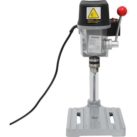 Taladro de columna, control de velocidad de 3 niveles, potencia de 340 W, color plata. (1/2)