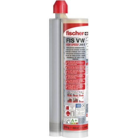 Fischer – Cartouche de scellement chimique résine vinylester 360 ml – Fixations béton C20/25 à C50/60 – Compatible tiges d'ancrage et douilles taraudées (1/4)