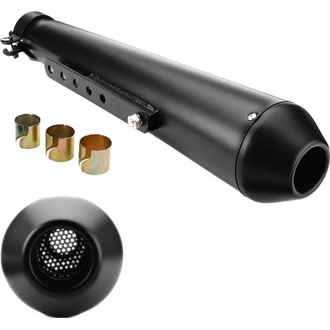 Tubo de escape, diseño retro, compatibilidad universal, negro, Silenciador-a (1/2)