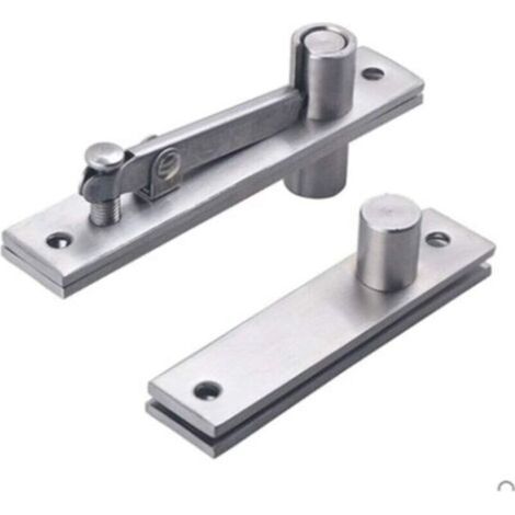 Lot de 2 charnières de porte pivotantes à 360 degrés de rotation cachée en acier inoxydable robuste avec vis de fixation (128 x 23 mm)
