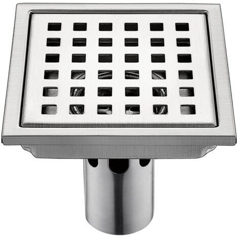 1 Piece Stainless Steel Floor Drain Square Filter with Stainless Steel Drain Hose Anti-Odor, Anti-Backflow, Waterproof 15 × 15 cm, 15 Cubic Meters (1/5)