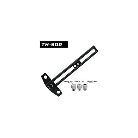 Règle d'angle 2 en 1 pour le travail du bois, règle de marquage en forme de T, équerre de marquage mobile multifonctionnelle (noire - 30 cm) (1/5)