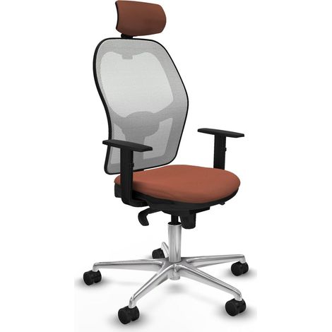 Sedia Ufficio con Poggiatesta Piqueras y Crespo 1D086N2 Bianco Marrone (1/5)