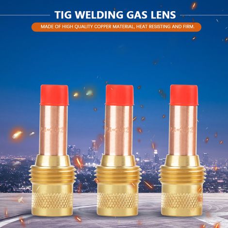 Lot de 3 lentilles à gaz pour corps de pince 45V26 pour torche de soudage TIG WP-17/18/26 2,4 mm
