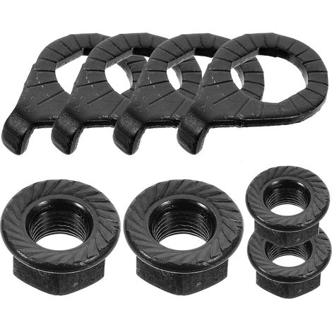 Écrous à Bride en Fer pour Vélo Kit 8 Pièces 2 Crochets M8 2 Crochets M10 2 Écrous M8 M10 Pièces Solide et Résistantes pour Roues Avant et Arrière Accès Sécurisés et Universels (1/5)