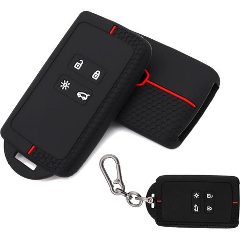 Coque de protection pour clé de voiture Renault - Compatible avec Clio 5/4, Mégane 4/2, Captur, Dacia Duster, Scenic, Kadjar, Zoé - Étui de clé en silicone TPU anti-choc (1/5)