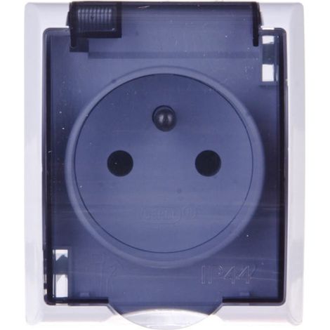 Fala Einzel-Hermetiksteckdose mit/ohne IP44 transparenter Abdeckung weiß GNH-1HZ/00/d