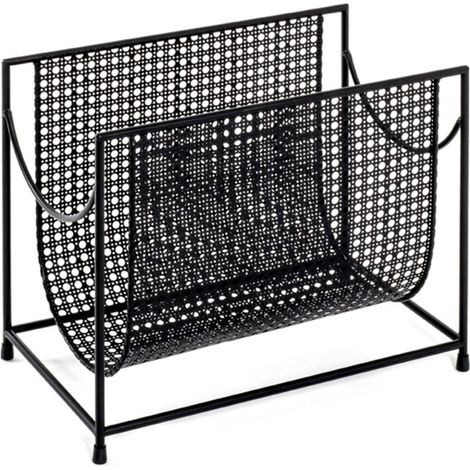 Porte-Revues en Acier "Laqué" 37cm Noir (1/4)