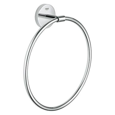 Grohe – Porte-serviette de construction 180 mm – Métal avec finition chromée StarLight – Capacité 5 kg – Installation vissée ou collée (1/5)