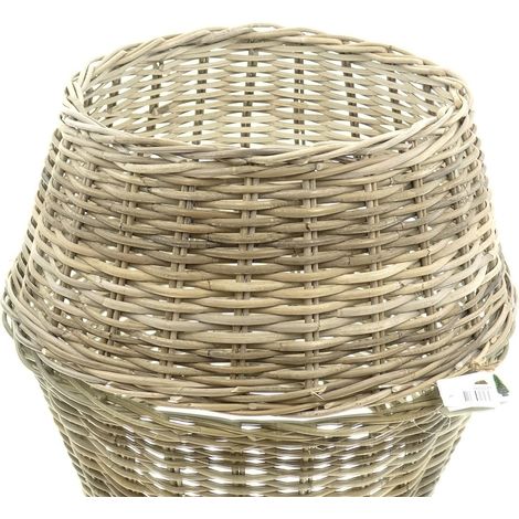 VAN DER LEEDEN Abdeckung für Weihnachtsbaumständer aus Rattan Grau Ø 60 cm (1/4)