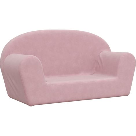 Sofá para niños de 2 plazas felpa suave rosa vidaXL
