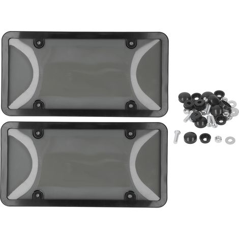 Ensemble de couvercles de cadre de plaque d'immatriculation, ajustement Standard, protection extérieure résistante aux UV et à la fumée pour voiture et camion