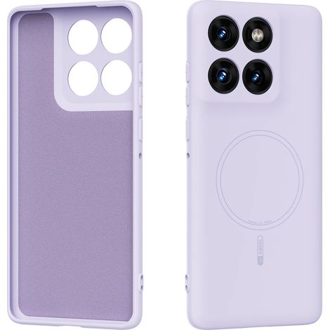 Étui de téléphone en silicone liquide violet pour Motorola Edge 70, protection magnétique souple antichoc.