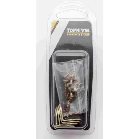 Angulo Soporte 20Mm Reforzado Nivel Bicromatado Nv106082 4 Pz