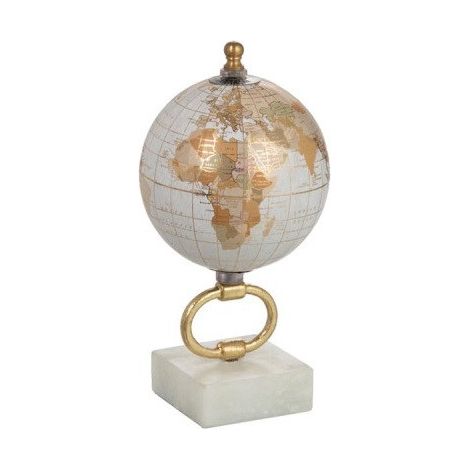 Globe marbre blanc et métal doré Narsh D 10 cm (1/2)